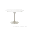 table de carrara marbre et table de base en aluminium blanc